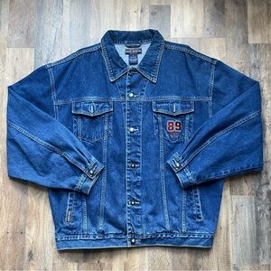 VTG Paco Jean Denim Jacket Men Large Trucker Hip Hop Tribal Tiger Embroidery Y2K